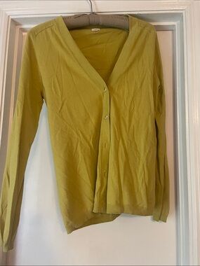 J. Crew Olive Green V-Neck Button Cardigan